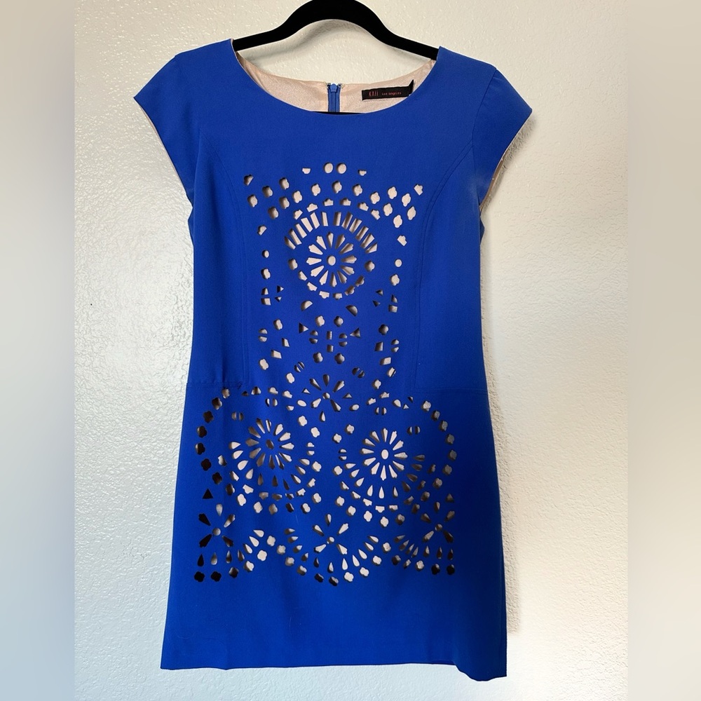 Blue Laser Cut Dress